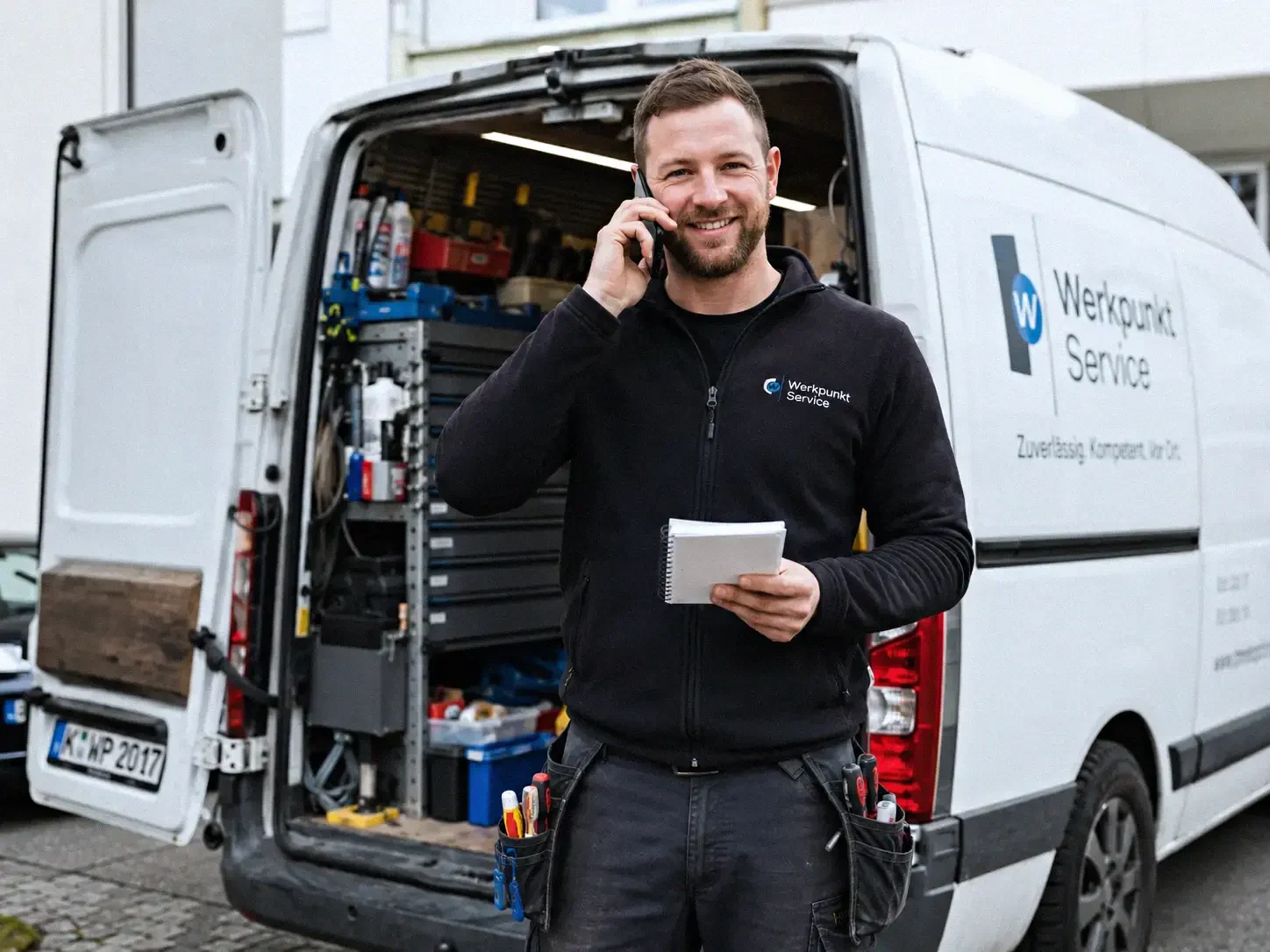 Handwerker bei der Arbeit – Telefonservice für Handwerksbetriebe